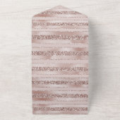 バラ色グリッターグロームストライプ オールインワン招待状 (外側)