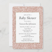 バラ色グリッター 招待状 (正面)