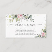 バラ色グリーン レシピリクエストカード エンクロージャーカード (正面)