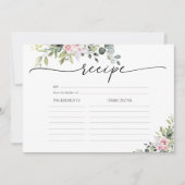 バラ色グリーン 大きなレシピ カード (正面)
