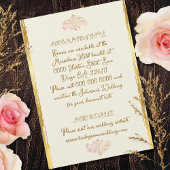 バラ色ゴールド バロック ヴィンテージ エレガンス ウェディング エンクロージャーカード
