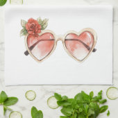 バラ色サングラス キッチンタオル (折り畳み)