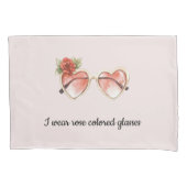 バラ色サングラス 枕カバー (正面左)