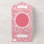 バラ色サーモン フィリグリー ペイズリー ヘンナ 結婚式 返信 オールインワン招待状 (外側)