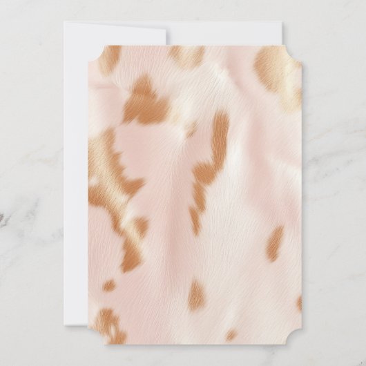 バラ色ピンクベージュ Southwestern フェイクカウハイド 誕生日 招待状 (裏面)