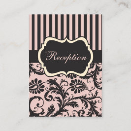 バラ色ピンク、クリーム、グレー ダマスク 封筒カード エンクロージャーカード