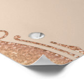 バラ色ピンク＆ゴールド エレガントチック オーダーメイドパーティーバナー ポスター (角)