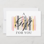 バラ色ピンク＆ローズゴールドのエレガントなギフト証明書カード 招待状 (正面)