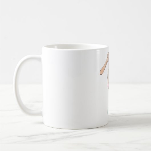 バラ色ヘラサギの水彩画アート コーヒーマグカップ (左)