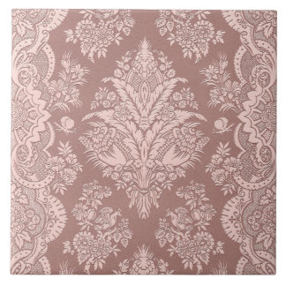 バラ色ベージュ色のヴィンテージの花柄 タイル