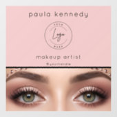 バラ色モダンロゴ写真メイクアップビジネス ウィンドウサイン (シート)