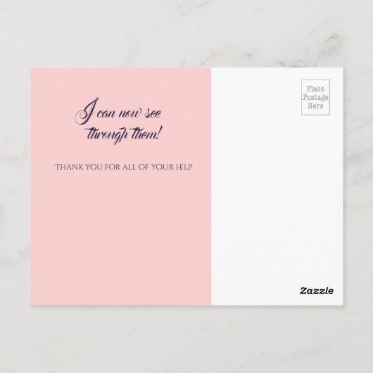 バラ色眼鏡ありがとうはがきカスタム、 ポストカード (裏面)