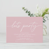 バラ色 | シンプル モダン ガーリー 誕生日 招待状 (スタンド正面)