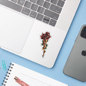 バラ花のヘビ シール (ノートパソコンとiPhone)