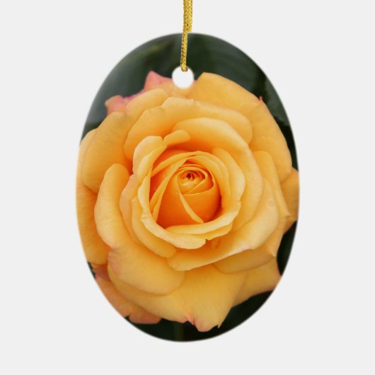 バラ花の花愛妻の恋人カップル セラミックオーナメント (正面)