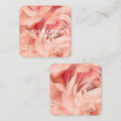 バラ花びらは繊細なピンク淡い色のの写真アート スクエア名刺 (正面/裏面)