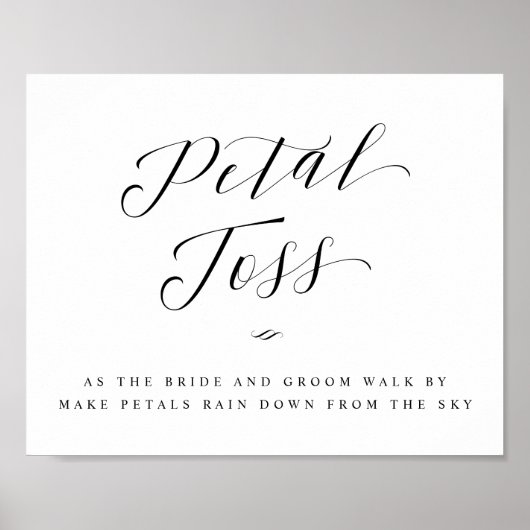 バラ花びらトス書道のサインを結婚送る ポスター (正面)