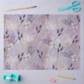 バラ花びらバックグラウンド液滴とラベンダー 薄葉紙 (クラフト)