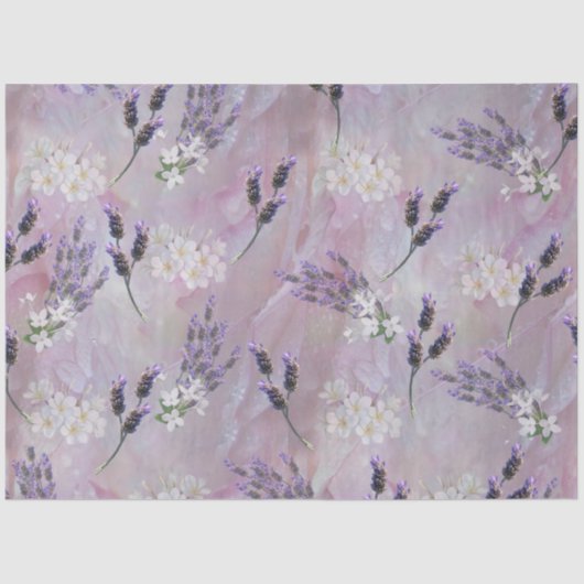 バラ花びらバックグラウンド液滴とラベンダー 薄葉紙 (正面)