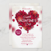 バラ花びらバレンタイン招待状 招待状 (正面/裏面)