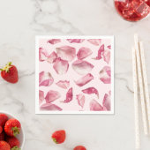 バラ花びらパターン花びらおよびプロセッコブライダル スタンダードカクテルナプキン (インサイチュ)