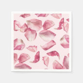 バラ花びらパターン花びらおよびプロセッコブライダル スタンダードカクテルナプキン (正面)