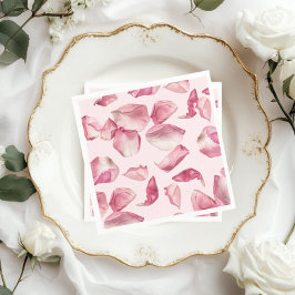 バラ花びらパターン花びらおよびプロセッコブライダル スタンダードカクテルナプキン