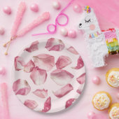 バラ花びらパターン花びらおよびプロセッコブライダル ペーパープレート (パーティー)