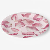 バラ花びらパターン花びらおよびプロセッコブライダル ペーパープレート (アングル)
