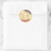 バラ花びらフラワーサンキューユーパーソナライズされた ラウンドシール (バッグ)