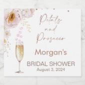 バラ花びら花びらプロセッコボホブライダルシャワー スパークリングワインラベル (シングルラベル)