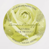 バラ花イエローオレンジとピンクの製品ラベル ラベル (デザイン1)