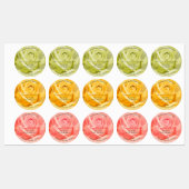 バラ花イエローオレンジとピンクの製品ラベル ラベル (シート)