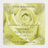 バラ花イエローオレンジとピンクの製品ラベル ラベル (デザイン1)