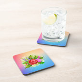 バラ花イラストレーション コースター (右側)