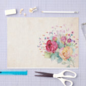 バラ花オンベージュ色 薄葉紙 (クラフト)