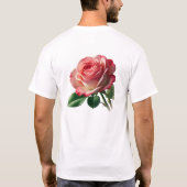 バラ花デザイン Tシャツ (裏面)