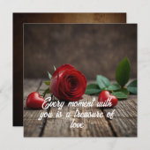 バラ花バレンタインデーのカード (正面/裏面)