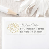 バラ花ホワイト差出人住所ラベル名 ラベル (インサイチュ)