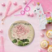 バラ花ヴィンテージフェミニンフローラ紙プレート ペーパープレート (パーティー)