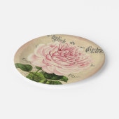バラ花ヴィンテージフェミニンフローラ紙プレート ペーパープレート (アングル)