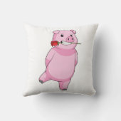 バラ花付き豚 クッション (裏面)