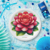 バラ花像 ペーパープレート (パーティー)