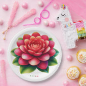 バラ花像 ペーパープレート (パーティー)