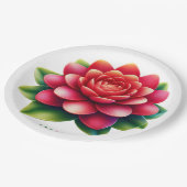 バラ花像 ペーパープレート (アングル)