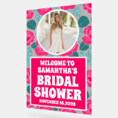 バラ花写真ブライダルシャワー歓迎フロステッド アクリルサイン (傾斜)