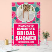 バラ花写真ブライダルシャワー歓迎フロステッド アクリルサイン (ウェディング)