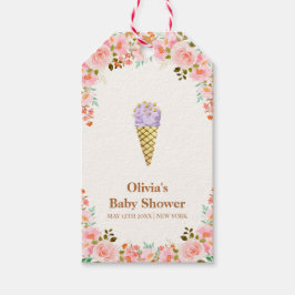 バラ花園スクープアイスクリームベビーシャワー ギフトタグ