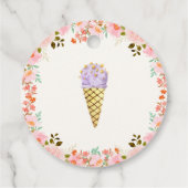 バラ花園スクープアイスクリームベビーシャワー フェイバータグ (裏面)