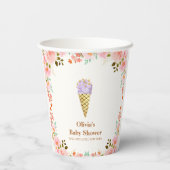 バラ花園スクープアイスクリームベビーシャワー 紙コップ (裏面)